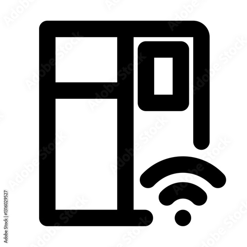 smart refrigerator outline black style