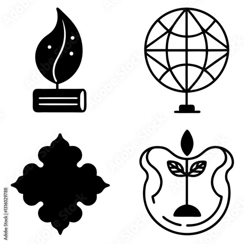 World Poetry Day silhouette icons Vector art Illustration. International Poetry 21 March