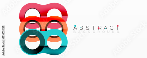Abstract composition with intertwined circular and tubular forms creating fluid structure with gradients, depth, and sharp contrasts