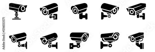 CCTV Icon Set –  Security Monitoring Symbols