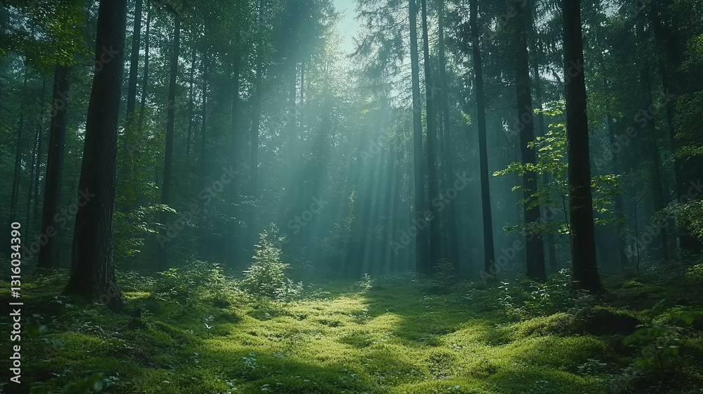 Obraz premium morning in the forest
