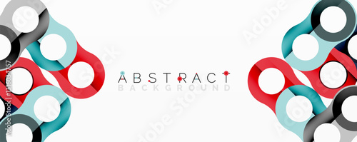 Abstract composition with intertwined circular and tubular forms creating fluid structure with gradients, depth, and sharp contrasts