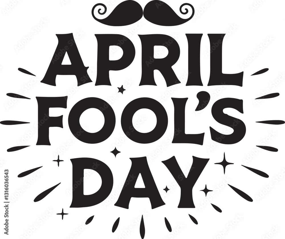 Fototapeta premium April fool day typography silhouette vector design.