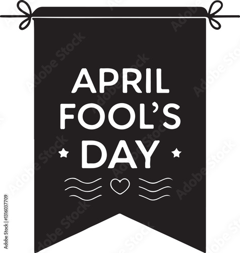 April fool's day poster silhouette vector and illustration design.