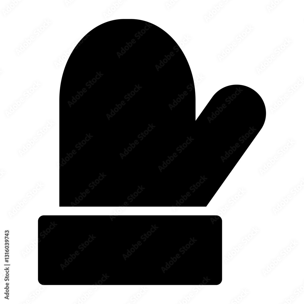 Solid Christmas glove with a ribbed cuff, symbolizing warmth and winter coziness. Solid Christmas glove with a ribbed cuff, symbolizing warmth and winter coziness.
