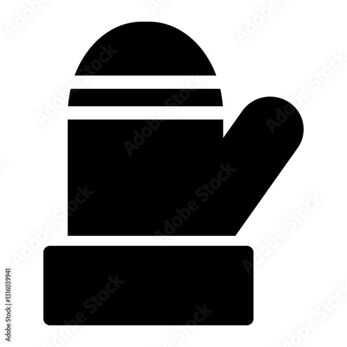 Christmas mitten with a zigzag pattern, adding a festive touch to winter accessories.