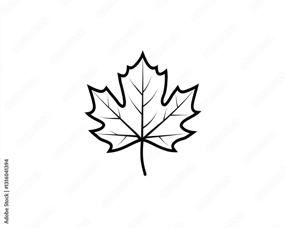 Simple maple leaf illustration, autumn design element, white background, nature graphic Simple maple leaf illustration, autumn design element, white background, nature graphic