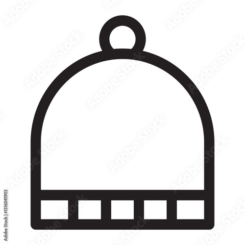 Knit beanie icon with a folded brim for extra warmth.