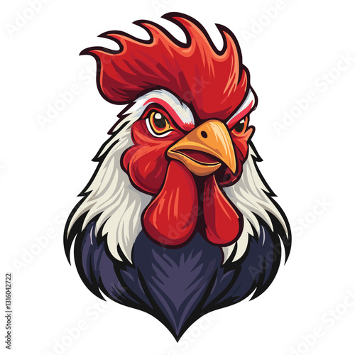 Brave rooster head mascot