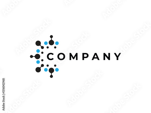 letter C connect dot technology modern abstract logo design