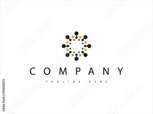 connect circle technology abstract modern logo design