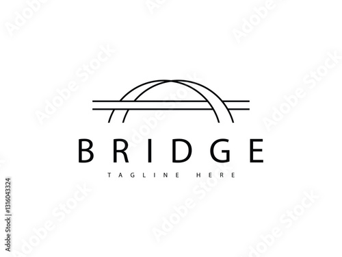 modern line bridge structure logo design
