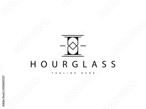 abstract creative hourglass logo design