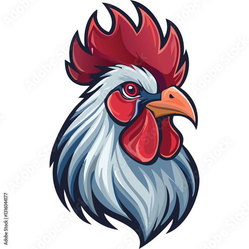 Brave rooster head mascot