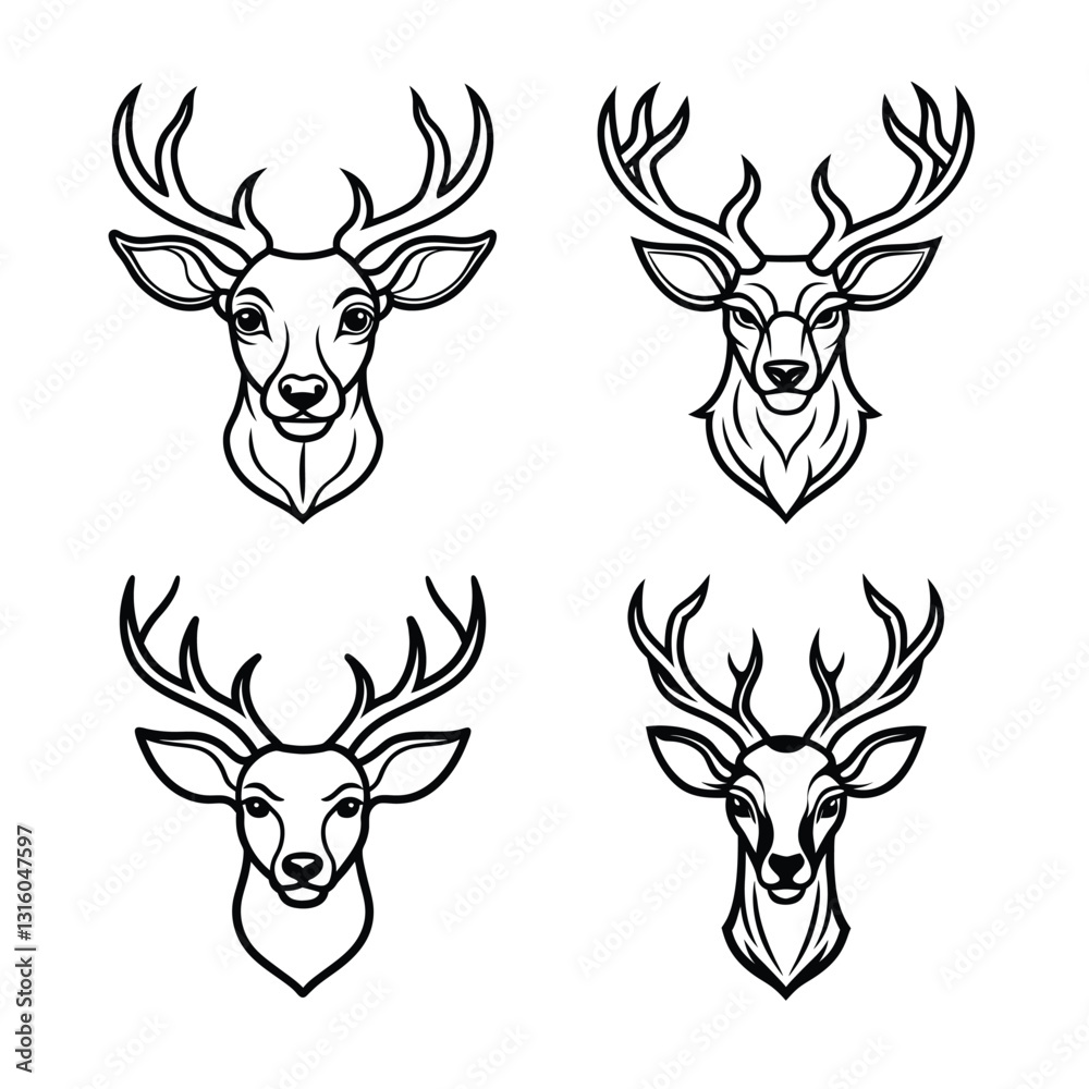 Naklejka premium deer head silhouette