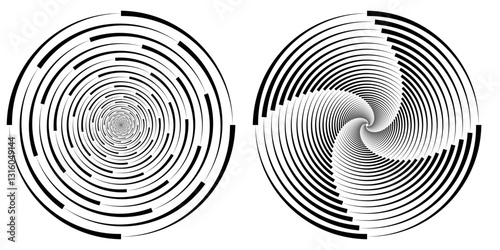 Wallpaper Mural Set of abstract linear circles. Vector illustration. Decorative vector elements eps 10 Torontodigital.ca