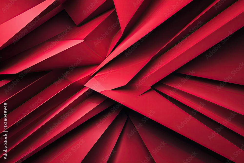 Obraz premium Dynamic Scarlet Red Angular Stripes Abstract Wallpaper Design