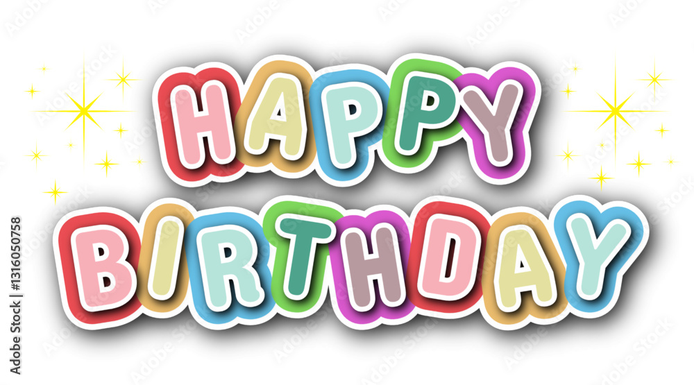 Happy birthday greeting text design, for greeting card, invitation, celebration on transparent background. Happy birthday greeting text design, for greeting card, invitation, celebration on transparent background.