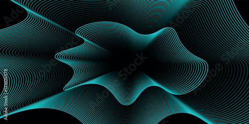 Desain latar belakang premium dengan pola garis biru gelap diagonal. Template horisontal vektor untuk banner bisnis lux digital, undangan formal, voucher mewah eps 10