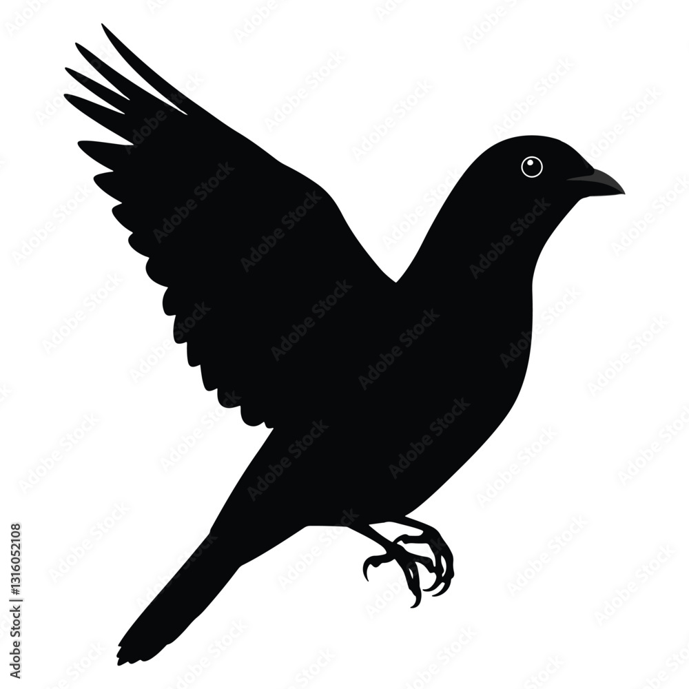 Fototapeta premium black bird silhouettes. Vector elements for design.