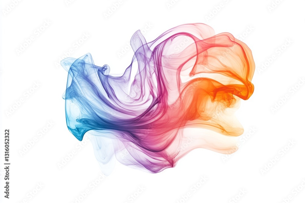 Fototapeta premium This vibrant abstract image showcases swirling colors resembling smoke, creating a dynamic and fluid composition. Ideal for creative projects and backgrounds.