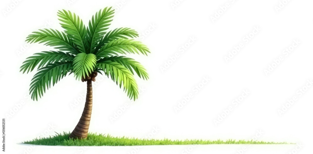 Obraz premium Green palm tree isolated on white background with clipping path, isolated, garden