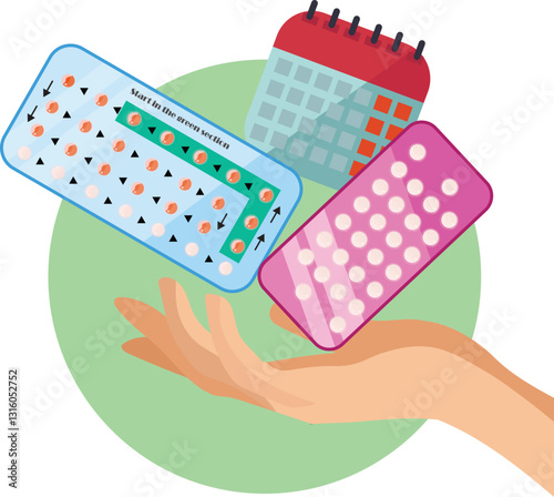 oral contraceptive for birth control with cyclical intake pattern 