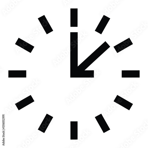  Minimalist Clock Icon - Time Symbol with Bold Hour Marks