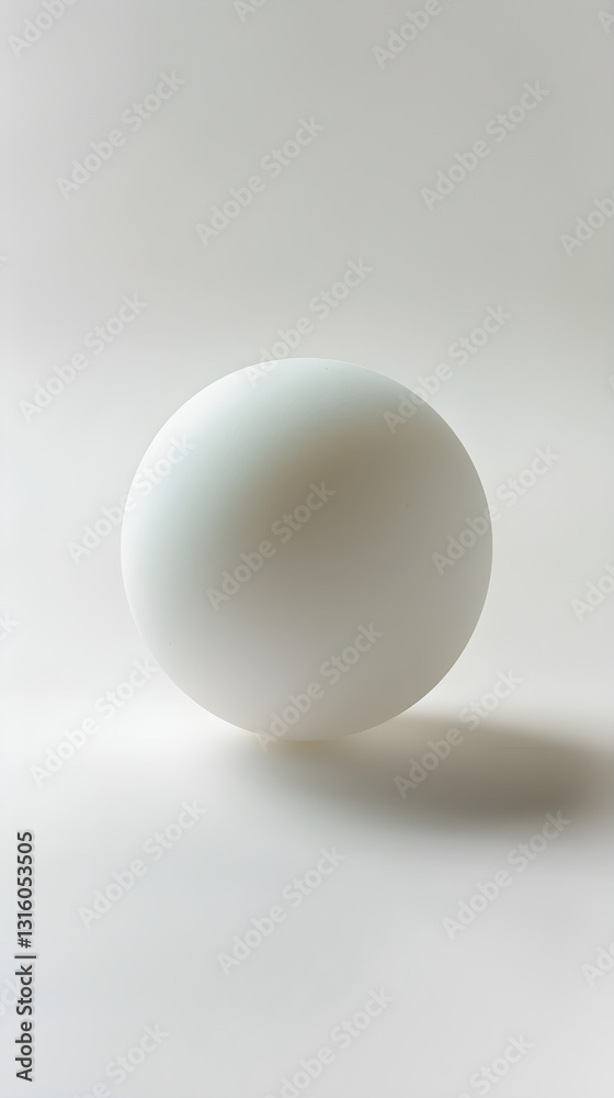 Exquisite Display of a Standard Sized White Table Tennis Ball against a White Background Exquisite Display of a Standard Sized White Table Tennis Ball against a White Background