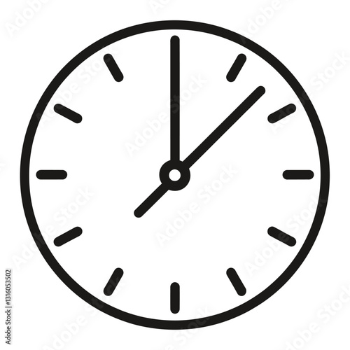  Minimalist Clock Icon - Time Symbol with Bold Hour Marks
