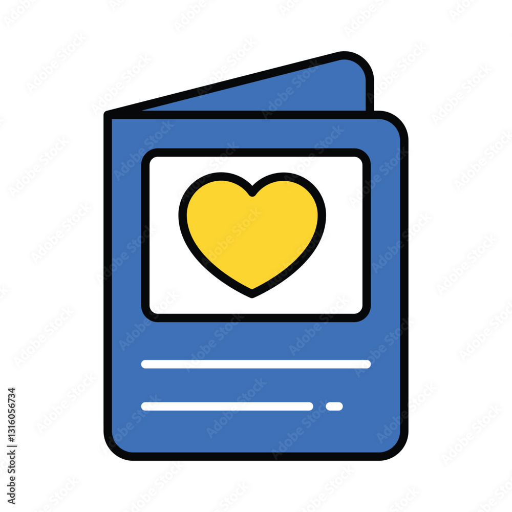 Valentines day card vector filled outline icon. EPS 10 file Valentines day card vector filled outline icon. EPS 10 file