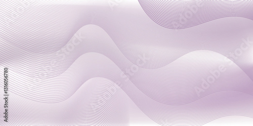 Dark abstract background with glowing wave. Shiny moving lines design element. Modern purple blue gradient flowing wave lines. Futuristic technology concept.