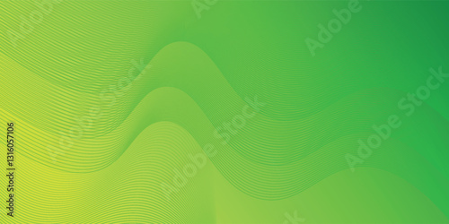 Abstract green gradient background with glowing lines and dots. Concentric circulating. Vortex line. Fingerprint.
