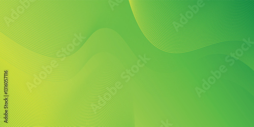 Abstract green gradient background with glowing lines and dots. Concentric circulating. Vortex line. Fingerprint.