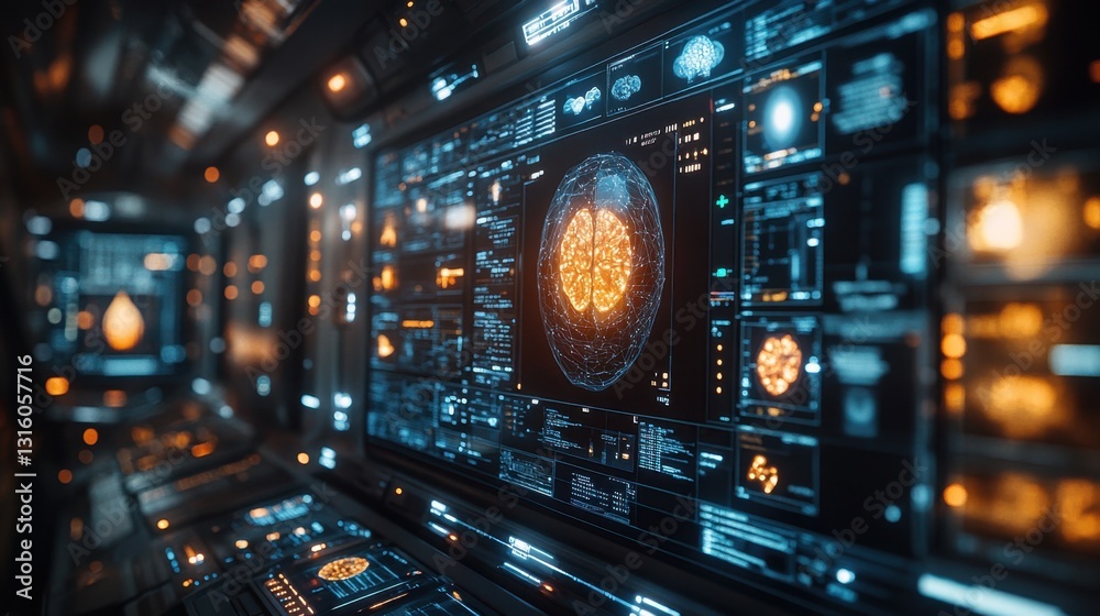 AI-powered medical diagnostic scanner close-up AI-powered medical diagnostic scanner close-up