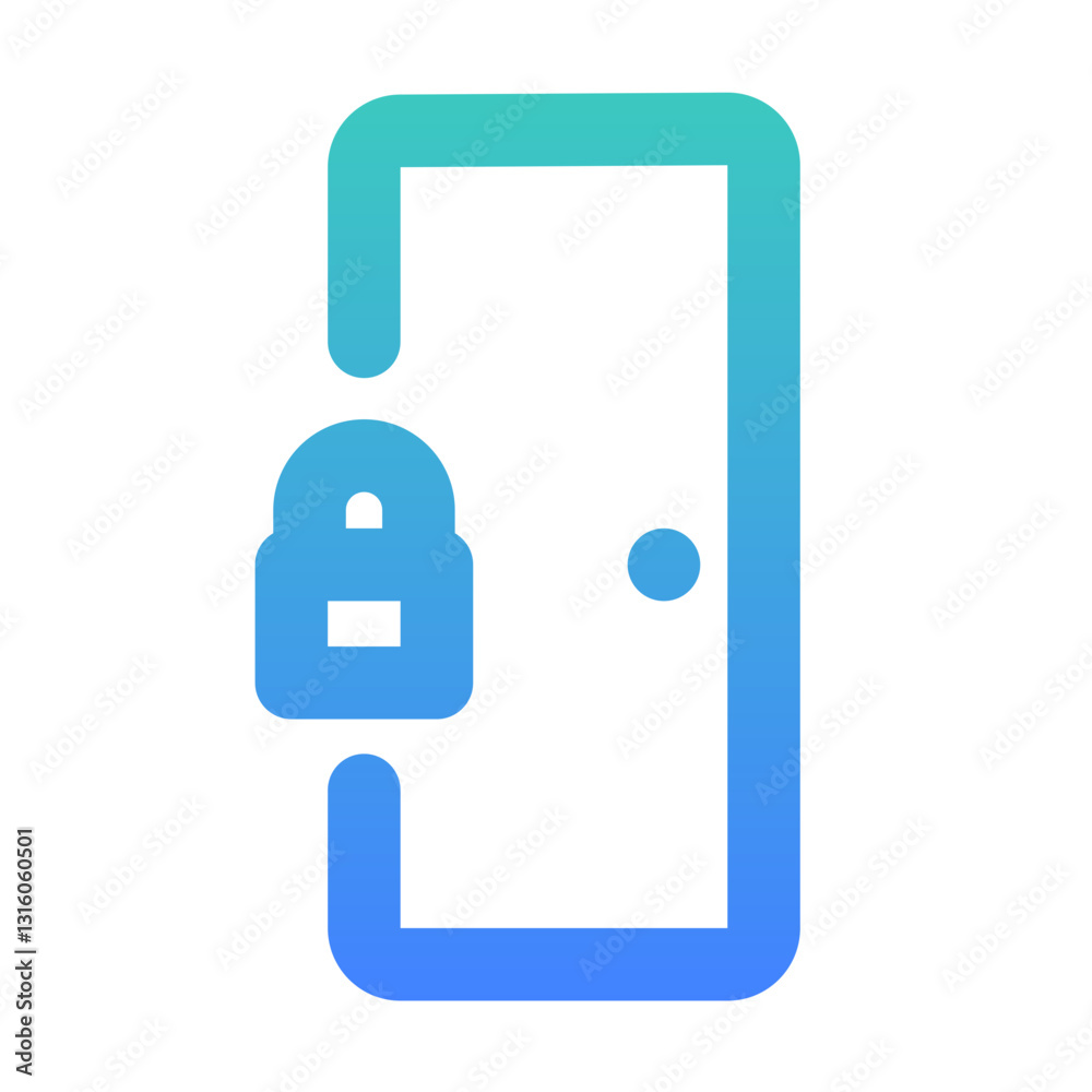 Obraz premium locked door outlined gradient style