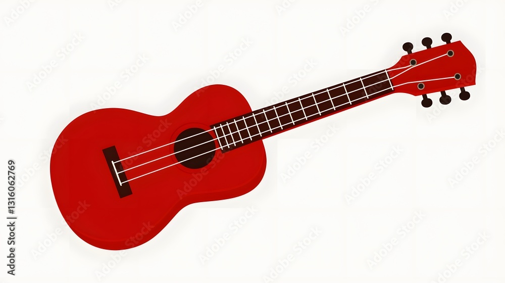 Fototapeta premium Vibrant Red Ukulele: A Musical Instrument