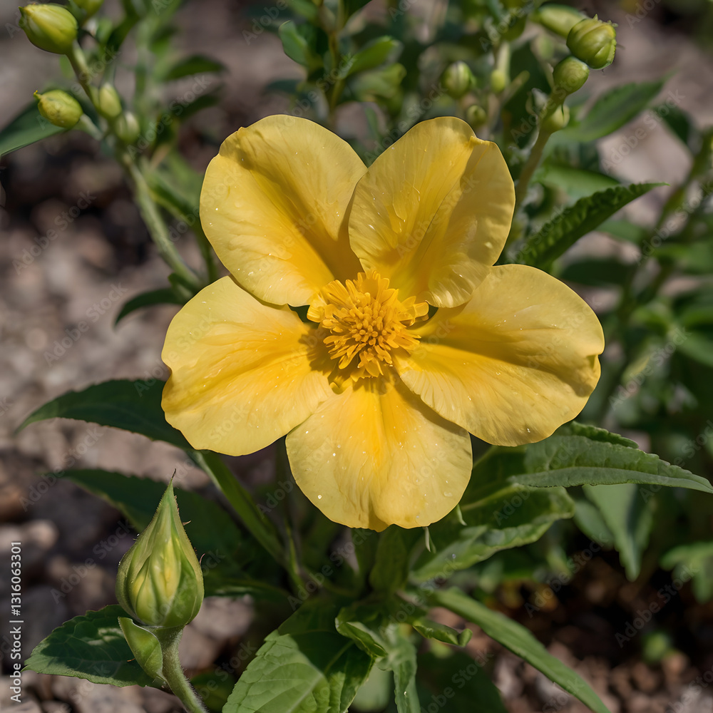 Yellow Heart-Shaped Flower Blooming in the Garden
Yellow Heart-Shaped Flower Blooming in the Garden