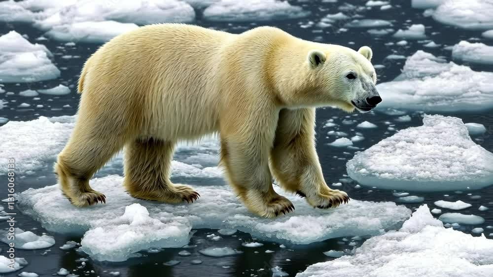 Polar Bear Walking Across the Arctic Ice Polar Bear Walking Across the Arctic Ice