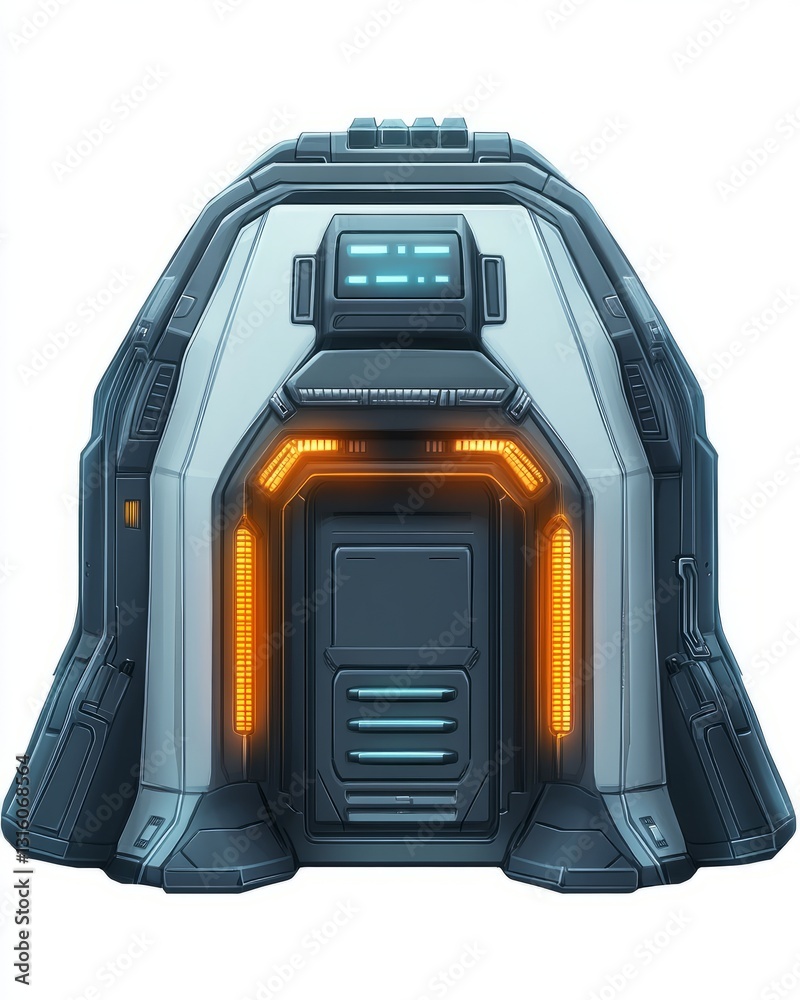 Naklejka premium Small cabin futurism sci-fi style
