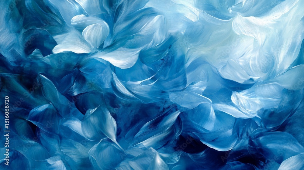 Obraz premium Soft Blue Waves with Diffused Sunlight Effects