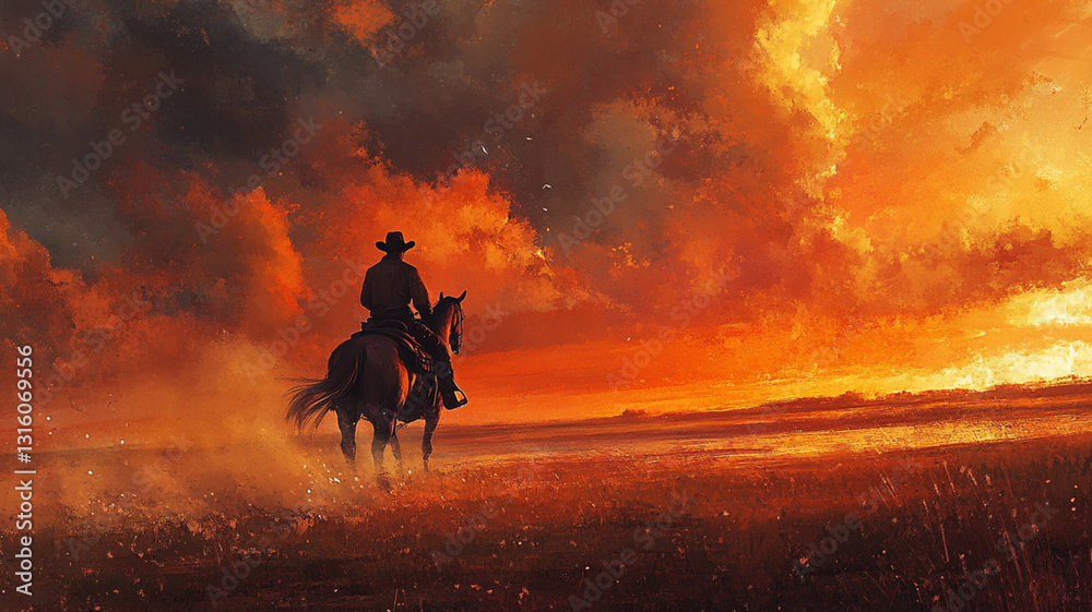 Fototapeta premium fire in the sky