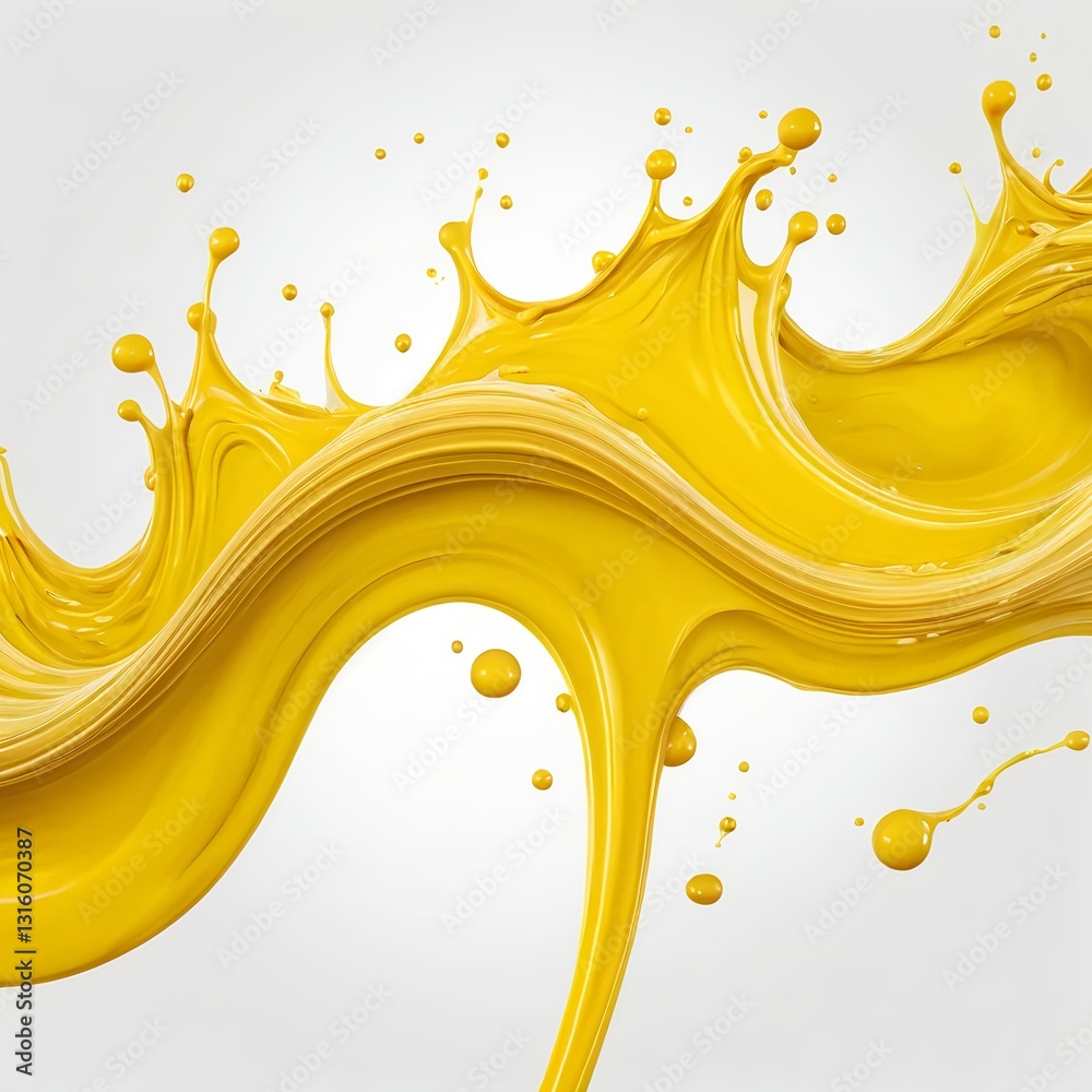 Fototapeta premium Yellow Liquid Splash Wave
