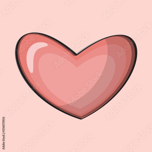 Cute pink heart shape vector
