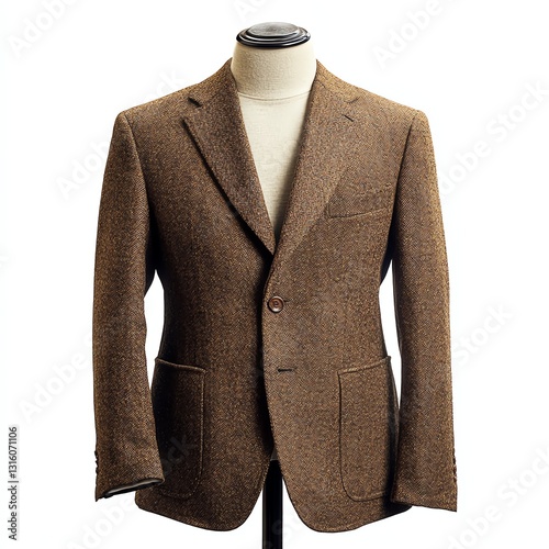 Stylish brown blazer on a mannequin, perfect for formal and casual occasions.