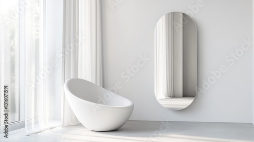 Serene Blue Space with Soft Natural Light