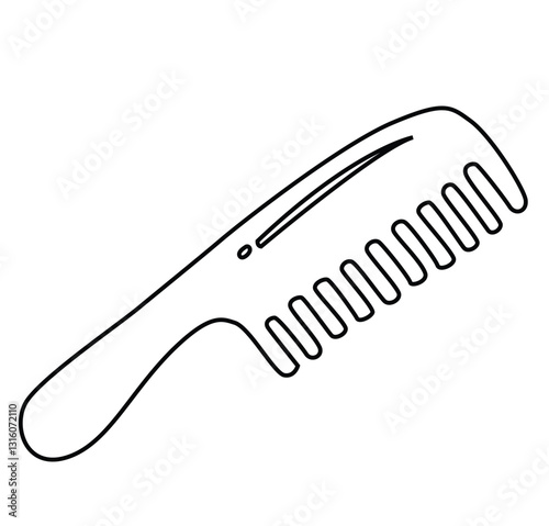 Cute cartoon hand drawn vector comb coloring page.