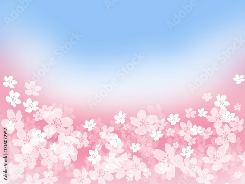 桜と青空の風景のイメージ
