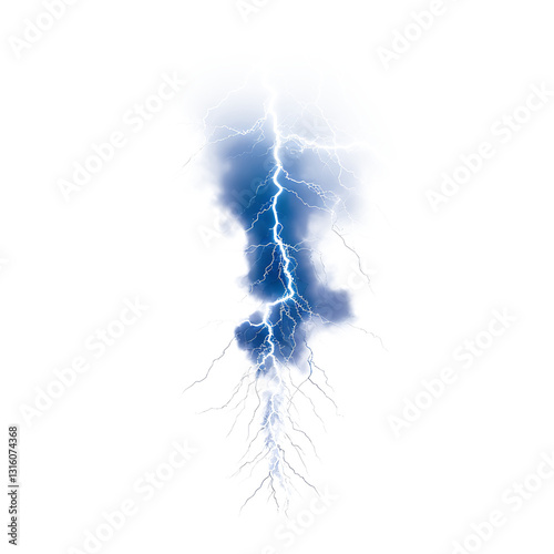 Easy to use real lightning isolated white and transparent background