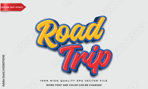 Road trip text effect 3d style